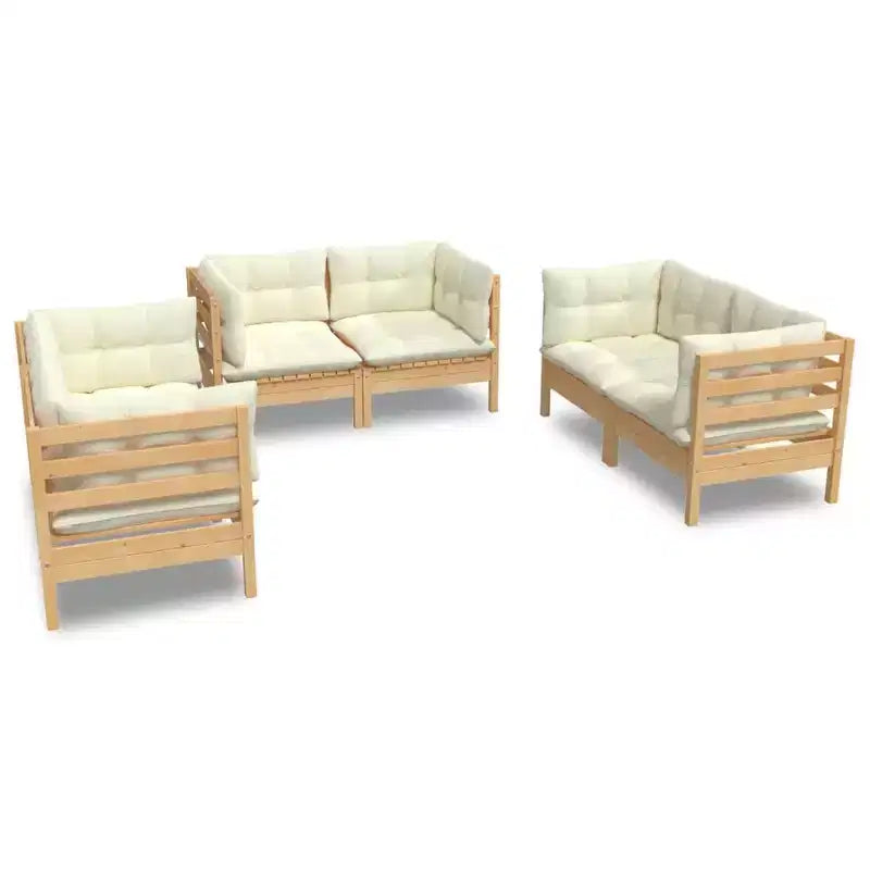 vidaXL Set Salotto da Giardino 6 pz in Pino Massello con Cuscini Colori Vari