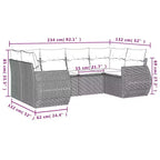 vidaXL Patio Sofa Set Black, Blue PE Rattan, Powder-Coated Steel, Polyester