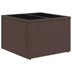 vidaXL 8 Piece Garden Sofa Set with Cushions Brown Poly Rattan - Brown and Red With Table