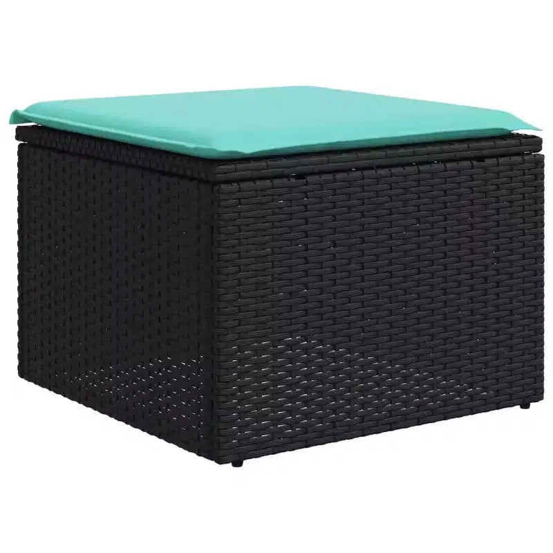 vidaXL Salotto da Giardino Nero in Rattan PE, Acciaio Verniciato a Polvere, Tessuto in Poliestere