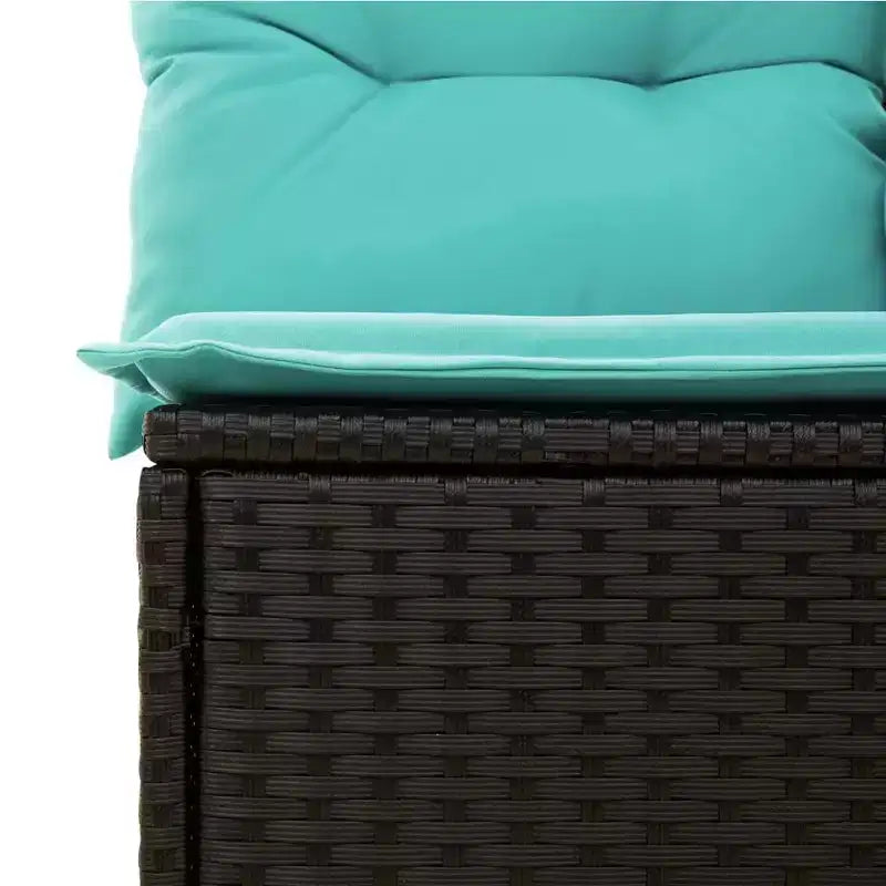 vidaXL Salotto da Giardino Nero in Rattan PE, Acciaio Verniciato a Polvere, Tessuto in Poliestere