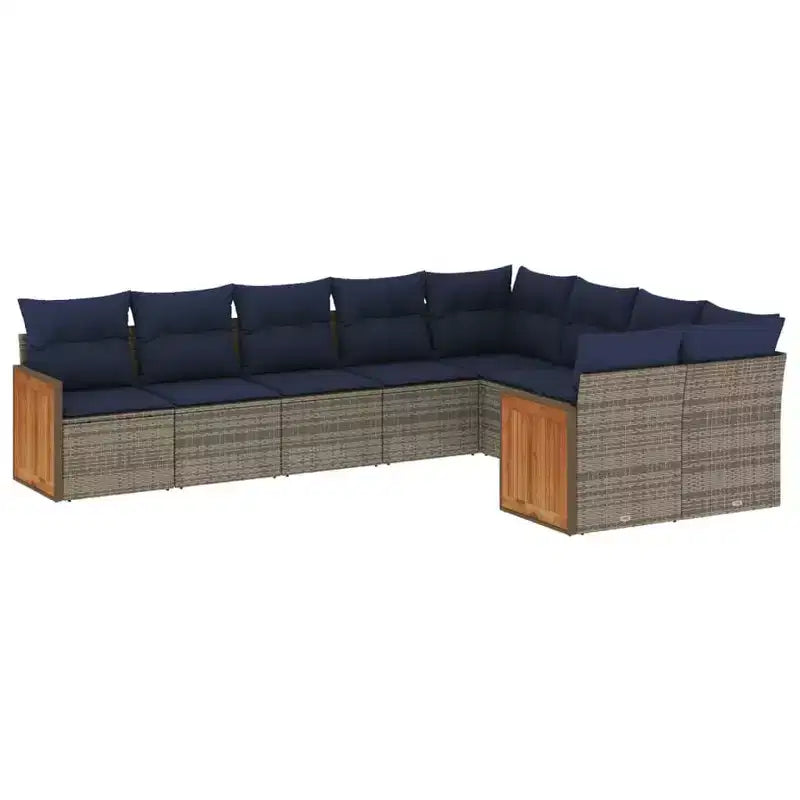 vidaXL Set Divani da Giardino Nero in Rattan PE 9 pz Modulare