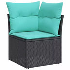 vidaXL Patio Sofa Set Black,Brown,Blue