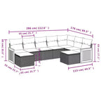 vidaXL Patio Sofa Set Black,Brown,Blue