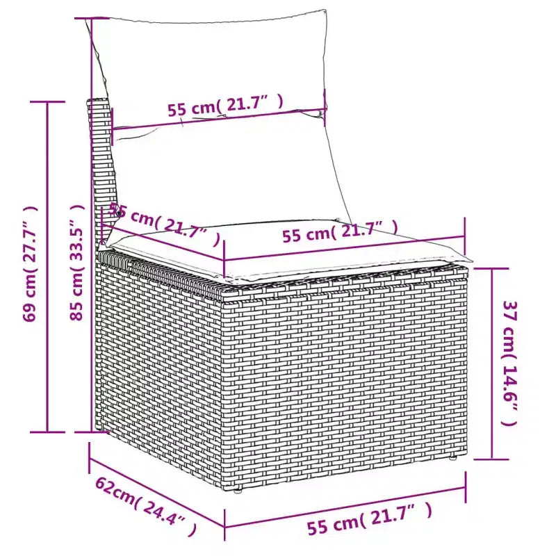 vidaXL Patio Sofa Set Black,Brown,Blue