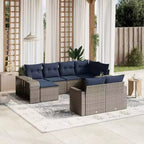 vidaXL 10 Piece Modular Patio Sofa Set, Rectangular Outdoor Garden Sectional with Cushions