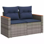 vidaXL Set divani da giardino in polyrattan nero, acciaio verniciato a polvere, poliestere