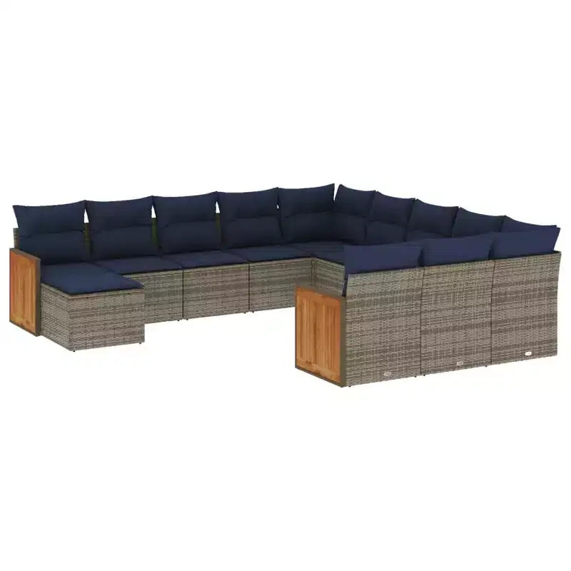 vidaXL Set divani da giardino in polyrattan nero, acciaio verniciato a polvere, poliestere