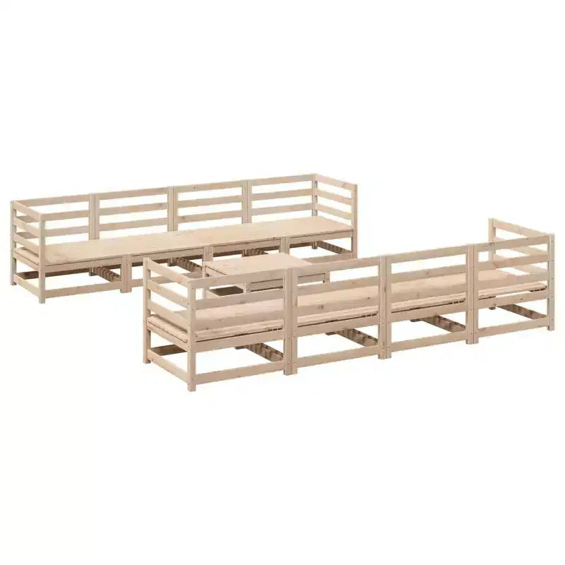 vidaXL Set divano da giardino 9 pz in pino massello