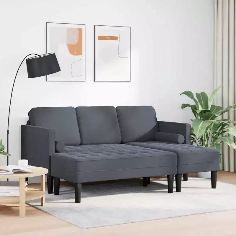 vidaXL Set Divani 2 pz Grigio chiaro 173 x 131 x 67 cm Velluto