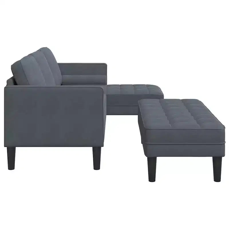 vidaXL Set Divani 2 pz Grigio chiaro 173 x 131 x 67 cm Velluto