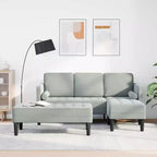 vidaXL Set Divani 2 pz Grigio chiaro 173 x 131 x 67 cm Velluto