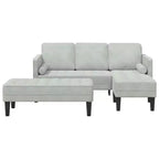 vidaXL Set Divani 2 pz Grigio chiaro 173 x 131 x 67 cm Velluto