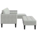 vidaXL Set Divani 2 pz Grigio chiaro 173 x 131 x 67 cm Velluto