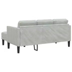 vidaXL Set Divani 2 pz Grigio chiaro 173 x 131 x 67 cm Velluto