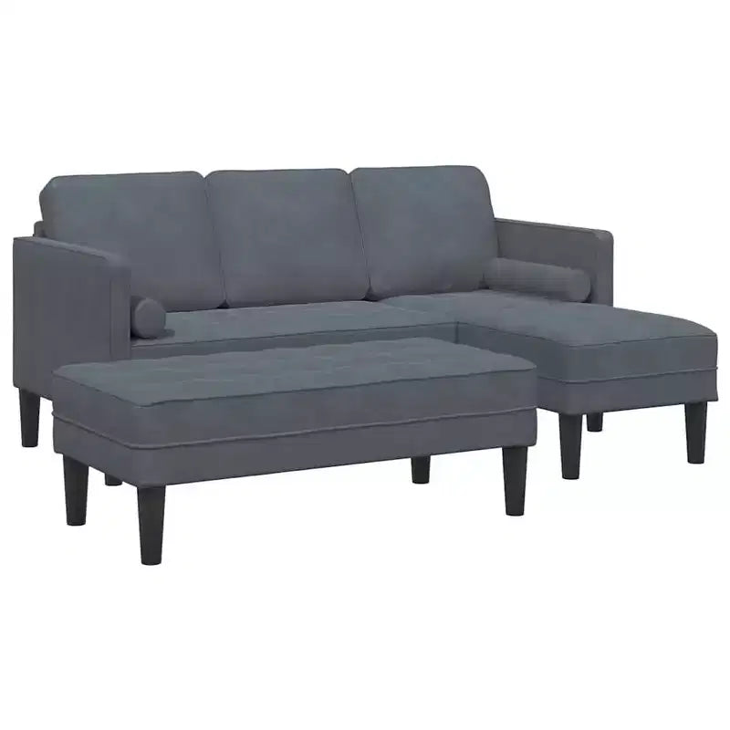vidaXL Set Divani 2 pz Grigio chiaro 173 x 131 x 67 cm Velluto