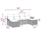 vidaXL Salotto da Giardino con Cuscini 6 pz in Polyrattan Marrone - Marrone