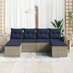 vidaXL Salotto da Giardino con Cuscini 6 pz in Polyrattan Marrone - Marrone