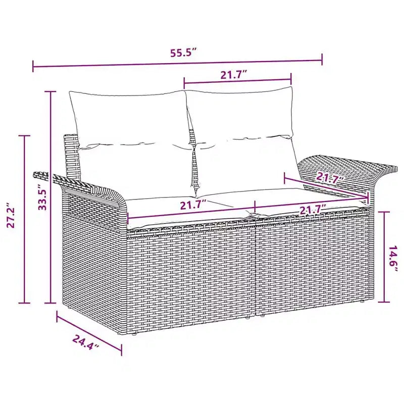 vidaXL Salotto da Giardino con Cuscini 6 pz in Polyrattan Marrone - Marrone