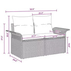 vidaXL Garden Sofa Set with Cushion 7 pcs Brown Poly rattan