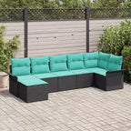 vidaXL Garden Sofa Set with Cushion 7 pcs Brown Poly rattan