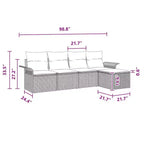 vidaXL Garden Sofa Set with Cushion 5 pcs Brown Poly rattan