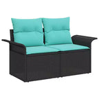 vidaXL Garden Sofa Set with Cushion 5 pcs Brown Poly rattan