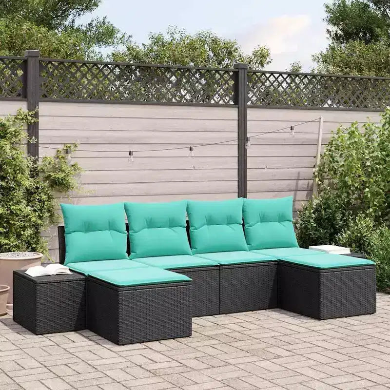 vidaXL Set Divani da Giardino con Cuscini 6 pz Marrone Polyrattan