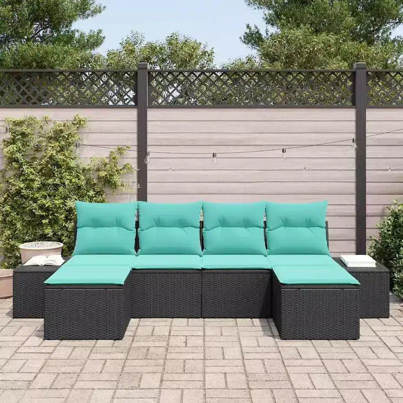 vidaXL Set Divani da Giardino con Cuscini 6 pz Marrone Polyrattan