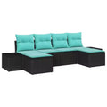 vidaXL Set Divani da Giardino con Cuscini 6 pz Marrone Polyrattan
