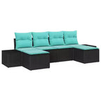 vidaXL Set Divani da Giardino con Cuscini 6 pz Marrone Polyrattan