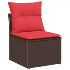 vidaXL Salotto da giardino 6 pz in polyrattan marrone