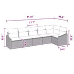 vidaXL Salotto da giardino 6 pz in polyrattan marrone