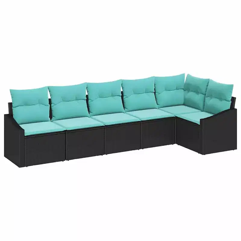 vidaXL Salotto da giardino 6 pz in polyrattan marrone