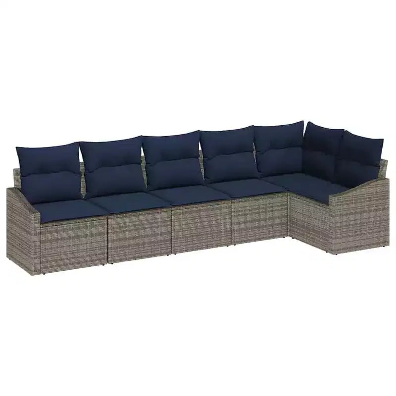 vidaXL Salotto da giardino 6 pz in polyrattan marrone