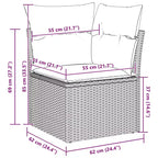 vidaXL Set divani da giardino con cuscini 6 pz Marrone Polirattan - Marrone senza tavolo Rosso