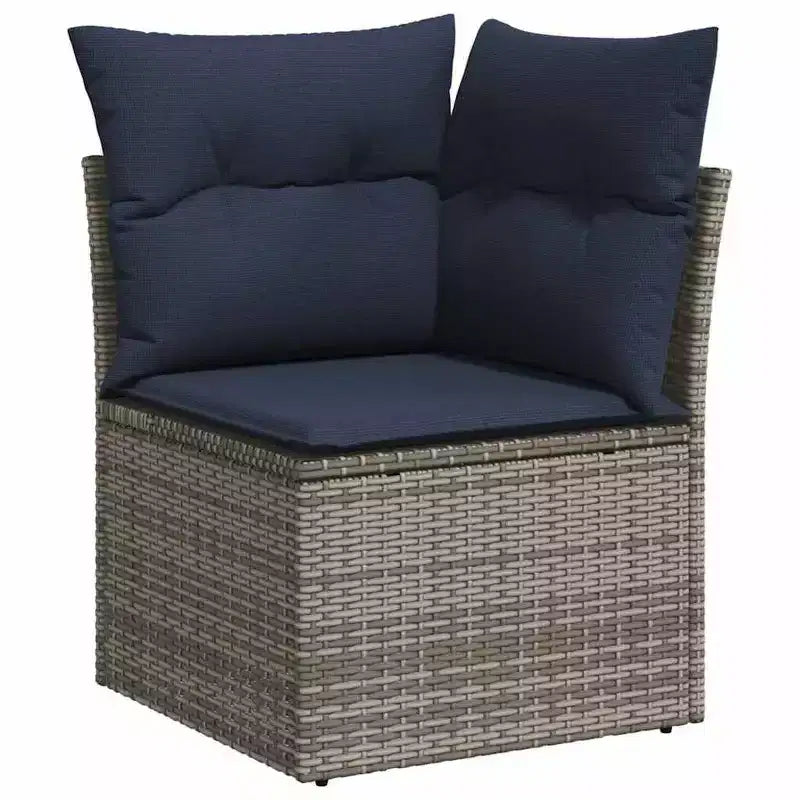 vidaXL Set divani da giardino con cuscini 6 pz Marrone Polirattan - Marrone senza tavolo Rosso