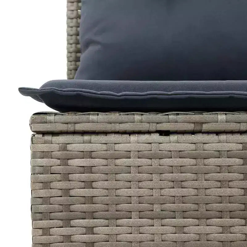 vidaXL Set divani da giardino con cuscini 6 pz Marrone Polirattan - Marrone senza tavolo Rosso