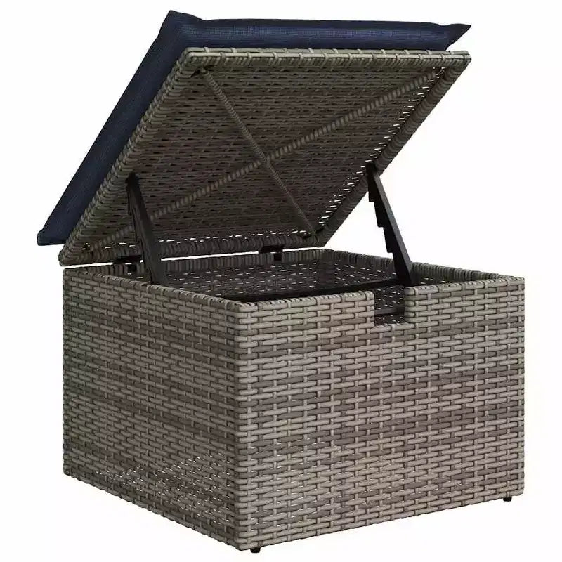 vidaXL Set divani da giardino con cuscini 6 pz Marrone Polirattan - Marrone senza tavolo Rosso