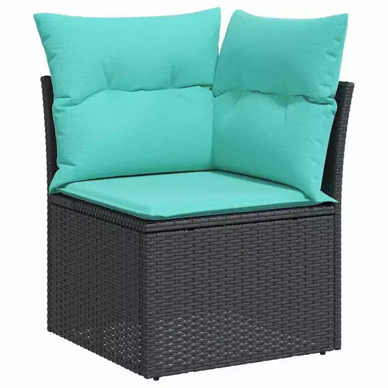 vidaXL Set divani da giardino con cuscini 6 pz Marrone Polirattan - Marrone senza tavolo Rosso