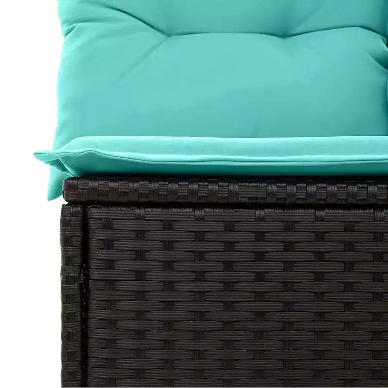 vidaXL Set divani da giardino con cuscini 6 pz Marrone Polirattan - Marrone senza tavolo Rosso