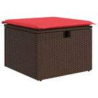 vidaXL Garden Sofa Set with Cushion 7 pcs Brown Poly rattan