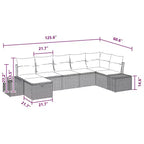vidaXL Garden Sofa Set with Cushion 7 pcs Brown Poly rattan