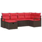 vidaXL Garden Sofa Set 6 pcs Brown and Red 232 x 122 x 85 cm