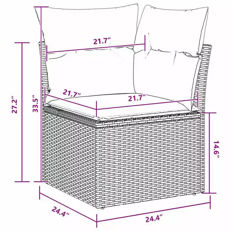 vidaXL Garden Sofa Set 6 pcs Brown and Red 232 x 122 x 85 cm