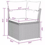 vidaXL Garden Sofa Set 6 pcs Brown and Red 232 x 122 x 85 cm