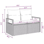vidaXL Garden Sofa Set 6 pcs Brown and Red 232 x 122 x 85 cm