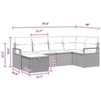 vidaXL Garden Sofa Set 6 pcs Brown and Red 232 x 122 x 85 cm