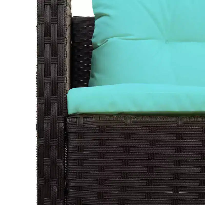 vidaXL Set divani da giardino 6 pz in polyrattan marrone e rosso