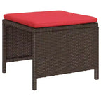 vidaXL Set divani da giardino 6 pz in polyrattan marrone e rosso